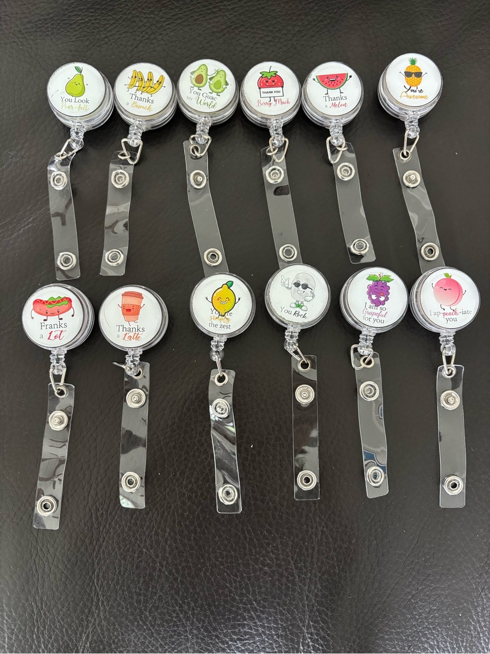 Hand Crafted Fruit Retractable ID Clip - Buy 2 get 1 free